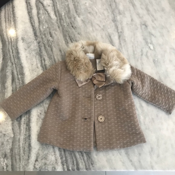 Koala Kids Other - Baby 6-9 months fur trimmed coat